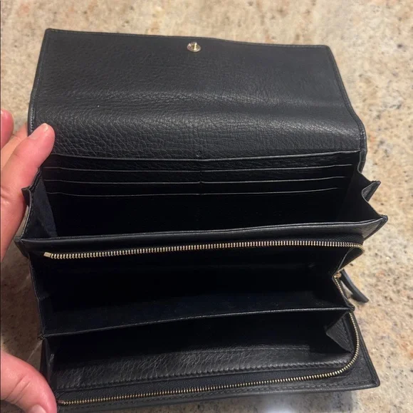 GUCCI Horsebit Trifold Black Continental Wallet - Picture 8 of 17